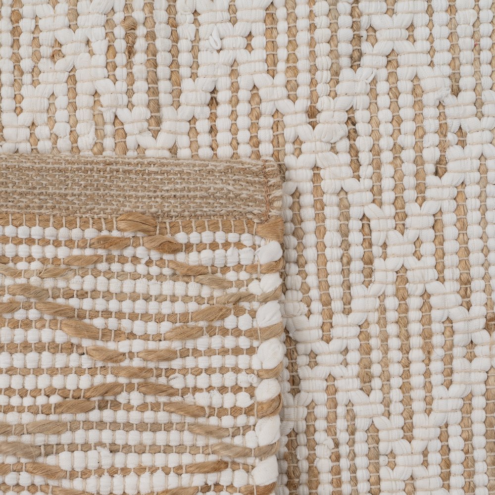 ALFOMBRA BLANCO-NATURAL YUTE-ALGODÓN 160 X 240 CM - Imagen 5