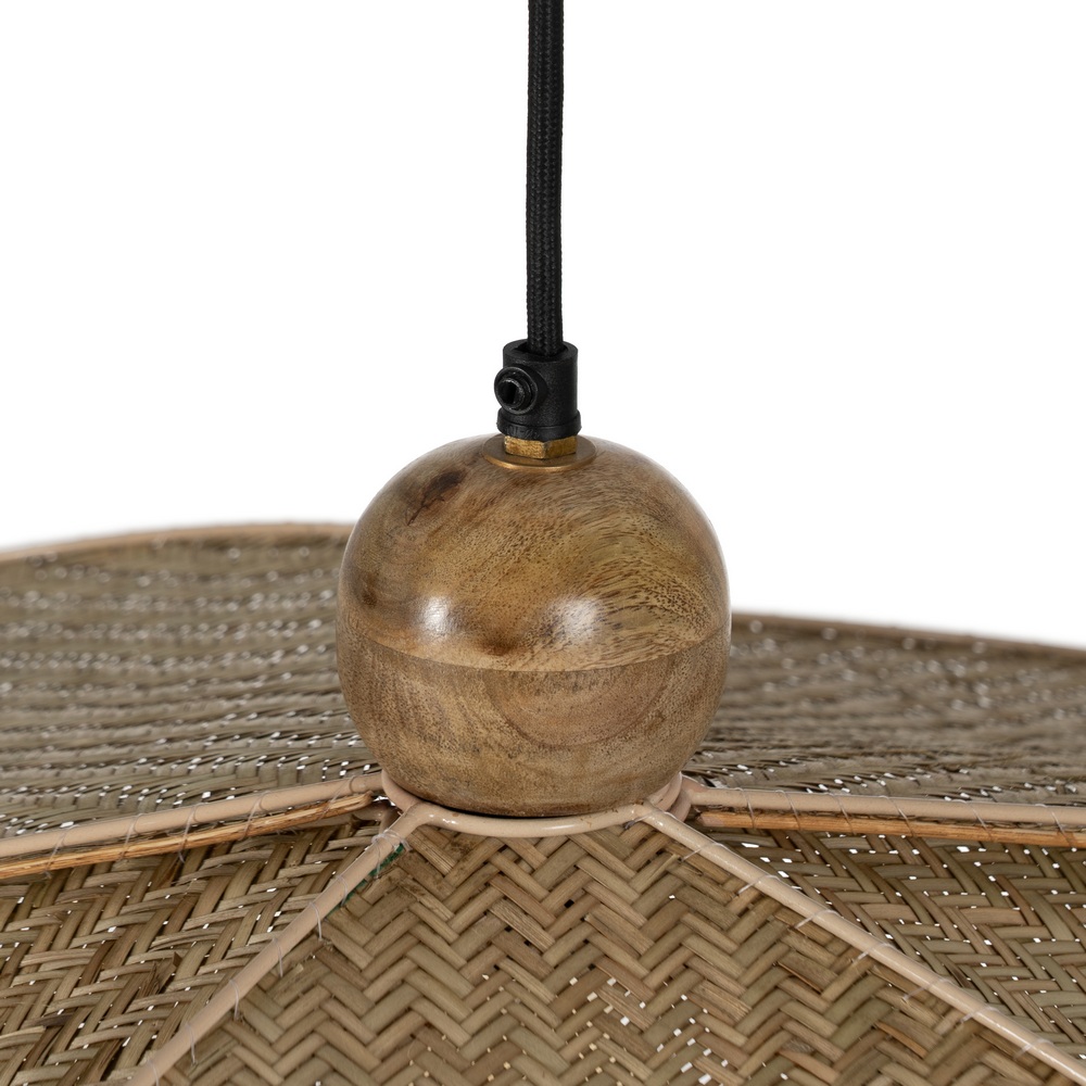 LÁMPARA TECHO FIBRA NATURAL ILUMINACIÓN 82 X 82 X 28 CM - Imagen 5