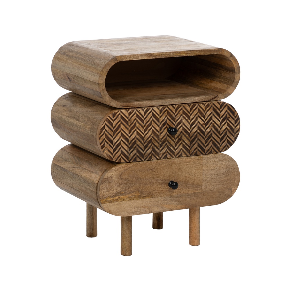 MESITA NATURAL MADERA DE MANGO 45 X 33 X 57 CM - Imagen 2