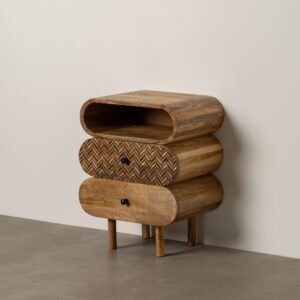 MESITA NATURAL MADERA DE MANGO 45 X 33 X 57 CM