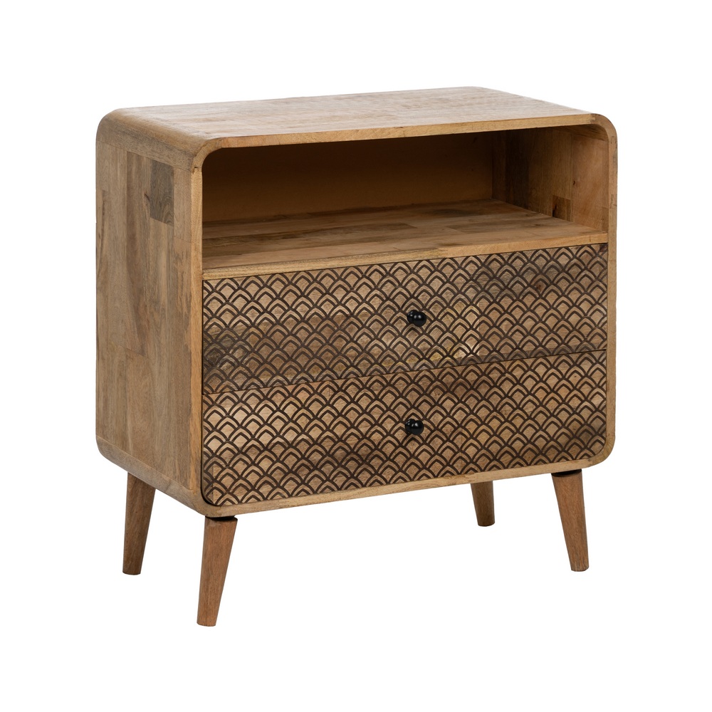 MESITA NATURAL MADERA DE MANGO 70,50 X 35 X 71 CM - Imagen 2