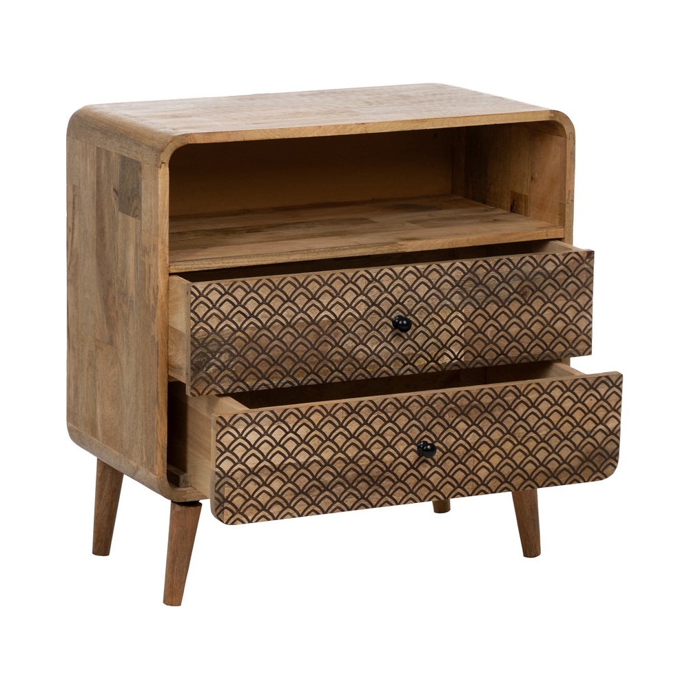 MESITA NATURAL MADERA DE MANGO 70,50 X 35 X 71 CM - Imagen 3