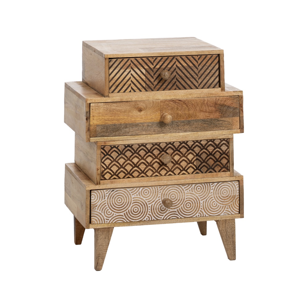 MESITA NATURAL MADERA DE MANGO 46 X 30 X 60 CM - Imagen 2