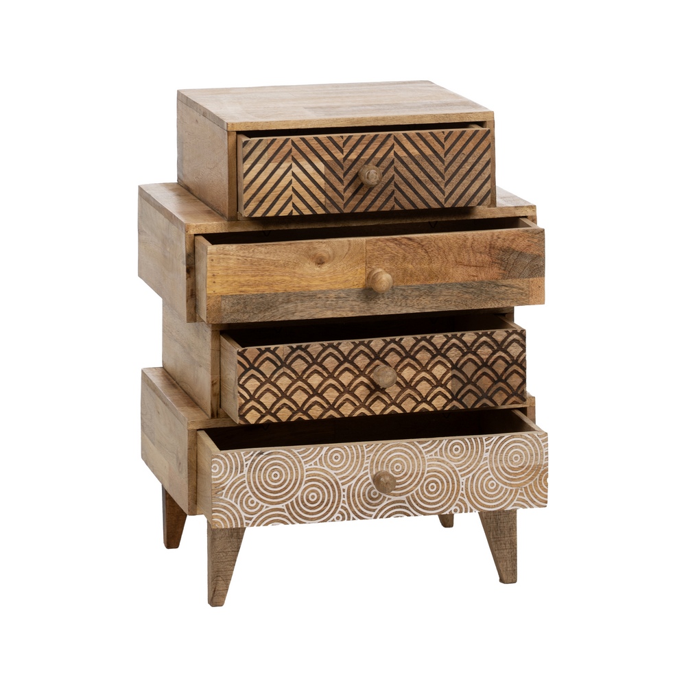 MESITA NATURAL MADERA DE MANGO 46 X 30 X 60 CM - Imagen 3