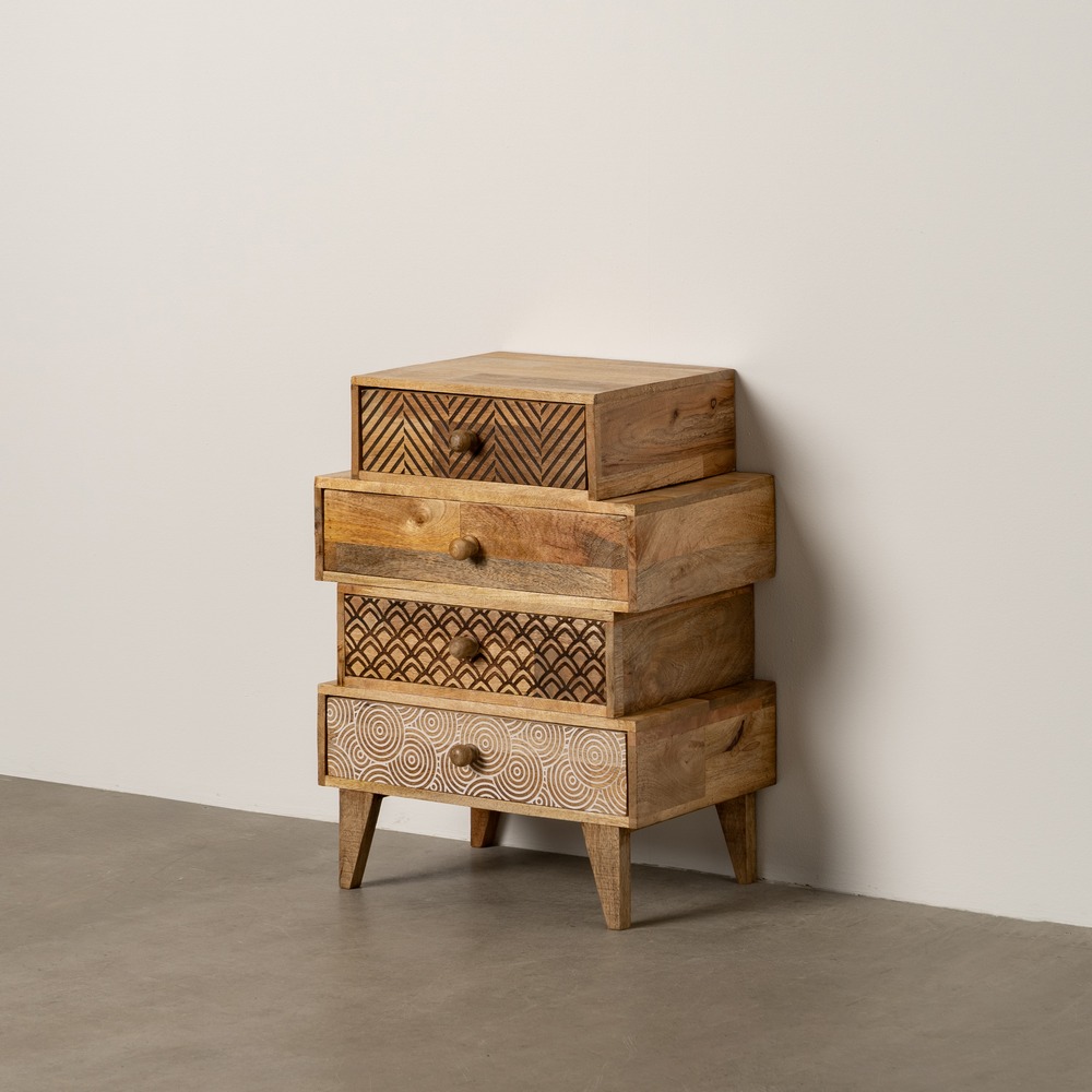 MESITA NATURAL MADERA DE MANGO 46 X 30 X 60 CM