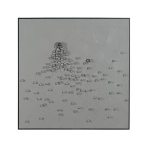 CUADRO ABSTRACTO BLANCO-PLATA 100 X 100 CM