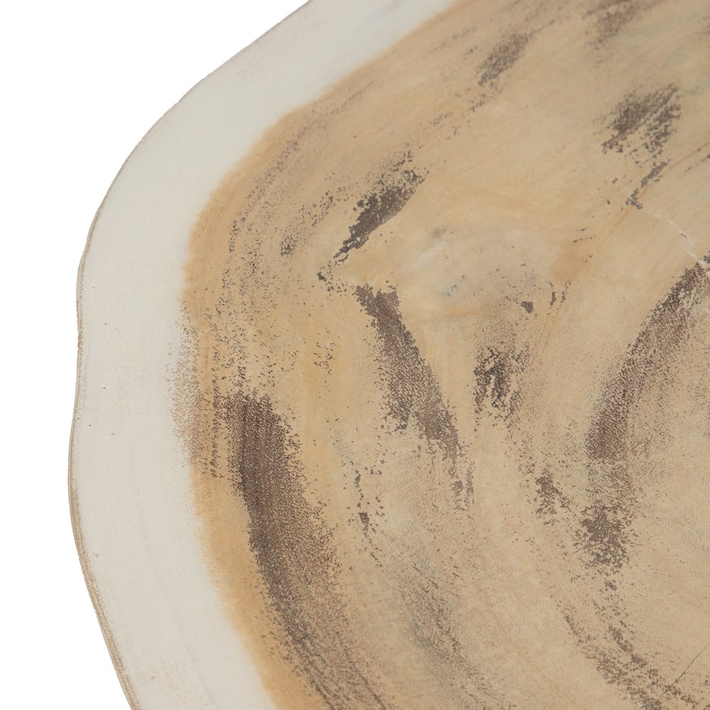 MESA CENTRO BLANCO ROZADO MADERA DE SUAR 100 X 70 X 45 CM - Imagen 3