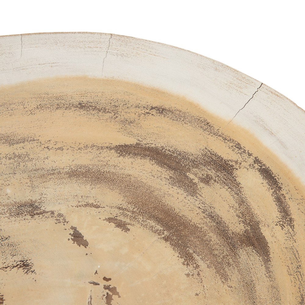 MESA CENTRO BLANCO ROZADO MADERA DE SUAR 100 X 70 X 45 CM - Imagen 4