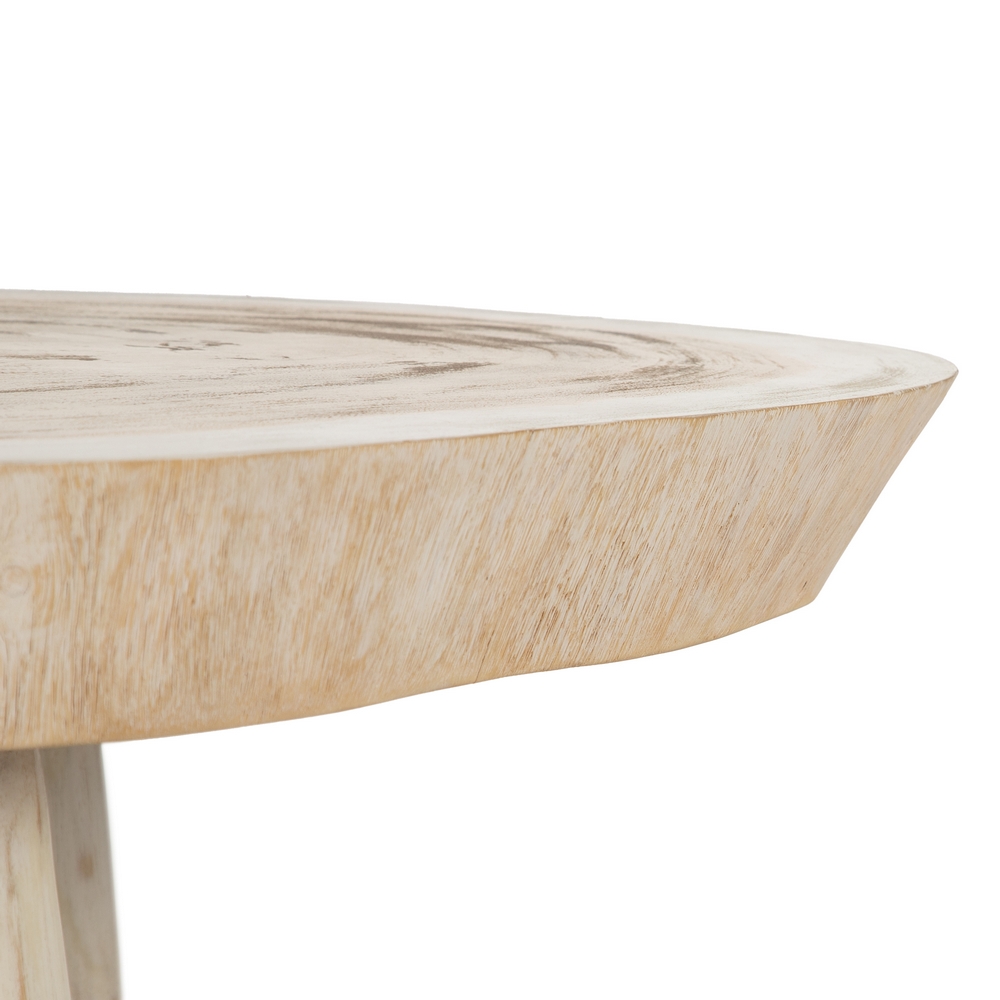 MESA CENTRO BLANCO ROZADO MADERA DE SUAR 100 X 70 X 45 CM - Imagen 5