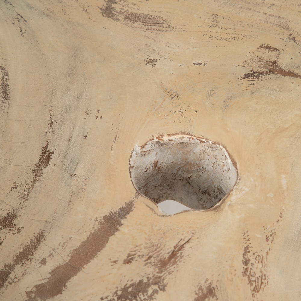 MESA CENTRO BLANCO ROZADO MADERA DE SUAR 100 X 70 X 45 CM - Imagen 6