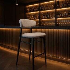 TABURETE 75CM GRIS TEJIDO-METAL 54 X 52 X 105 CM