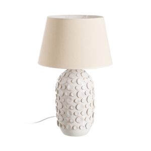 LÁMPARA MESA BLANCO CERÁMICA ILUMINACIÓN 40 X 40 X 64 CM