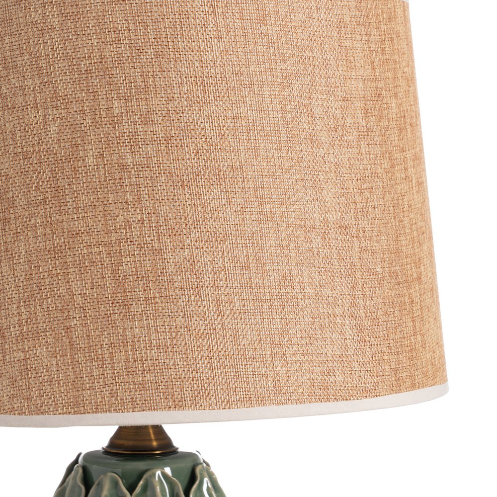 LÁMPARA MESA HOJAS VERDE CERÁMICA 33 X 33 X 47 CM - Imagen 3