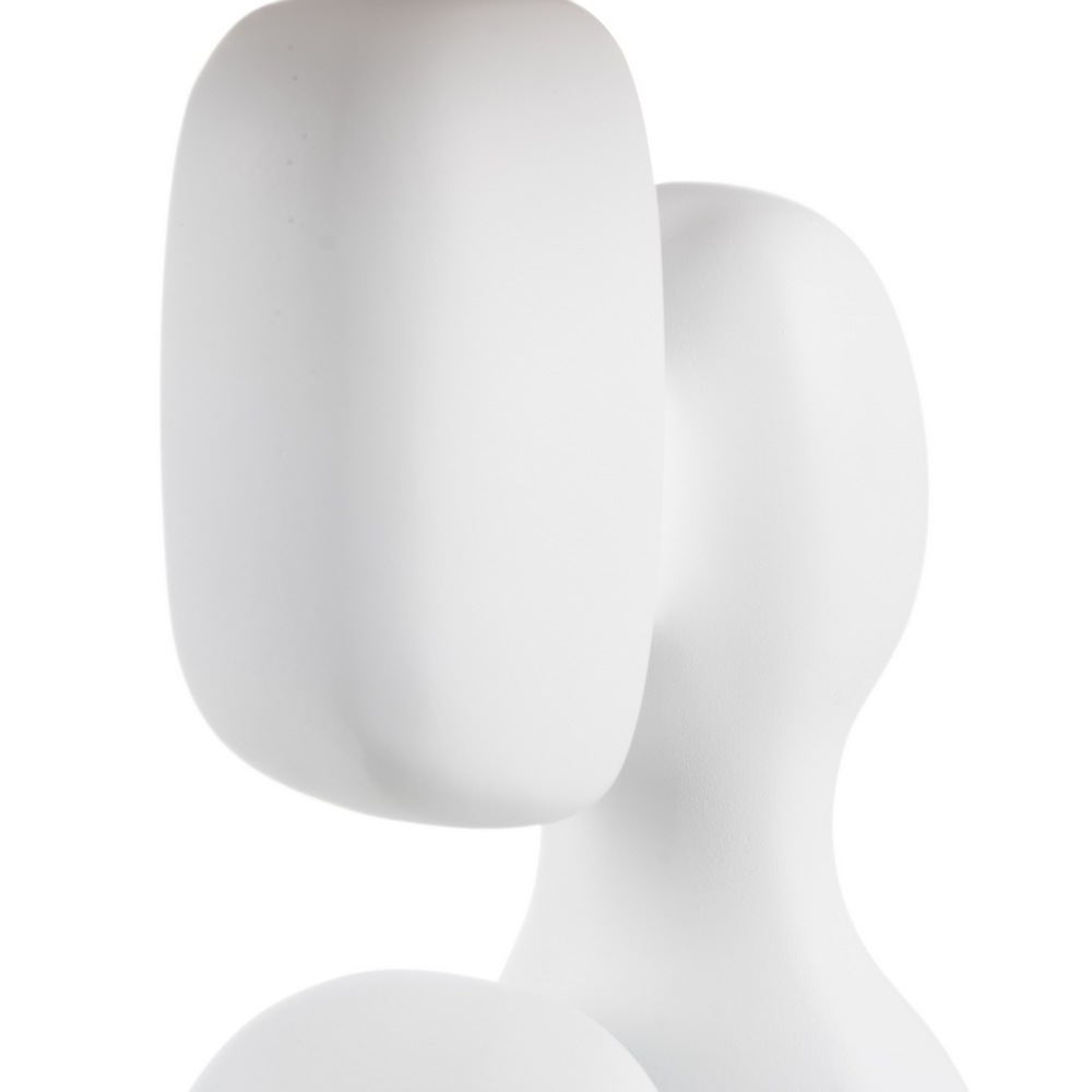 LÁMPARA MESA BLANCO RESINA ILUMINACIÓN 32 X 32 X 53 CM - Imagen 6