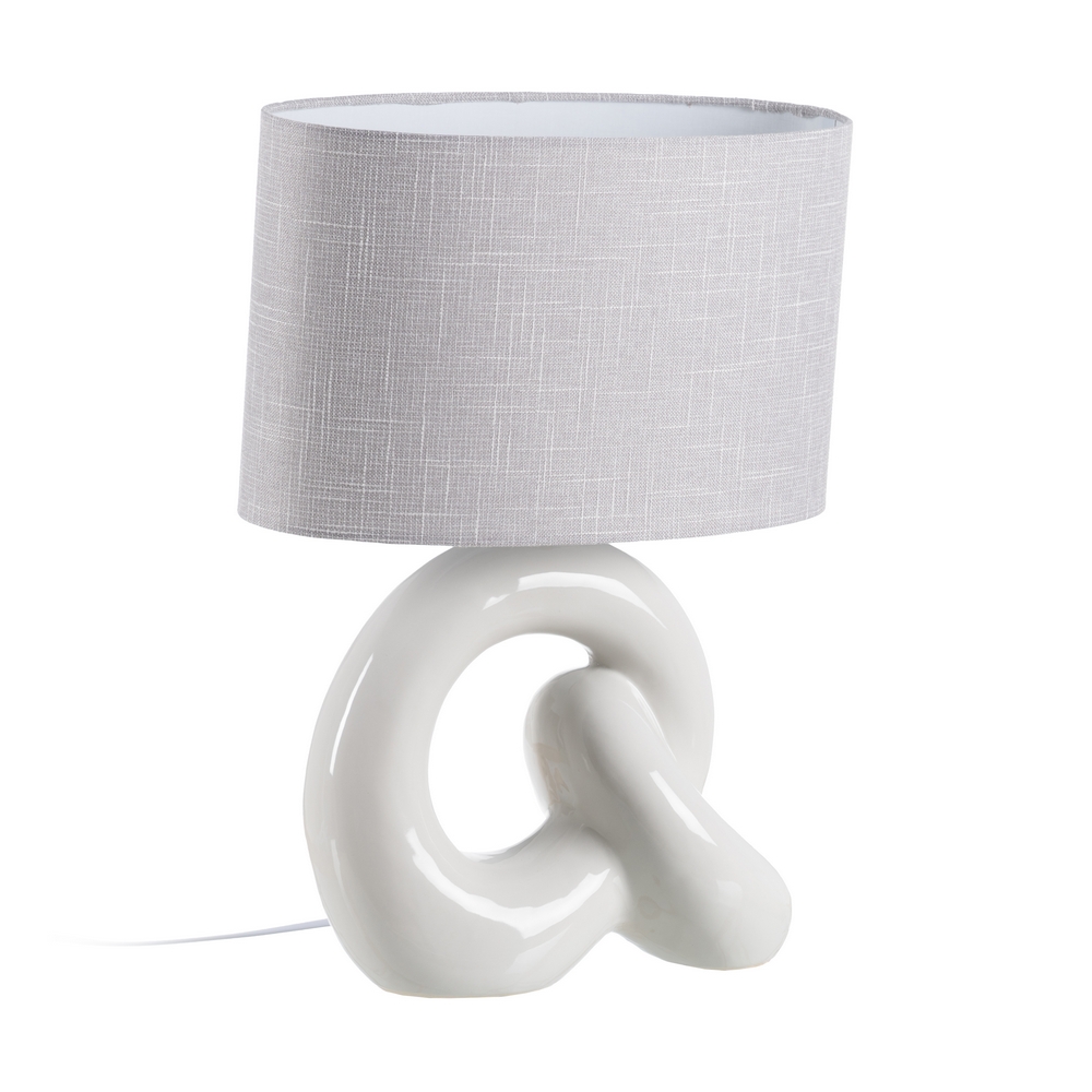 LÁMPARA MESA BEIGE CERÁMICA ILUMINACIÓN 40 X 20 X 55 CM - Imagen 2