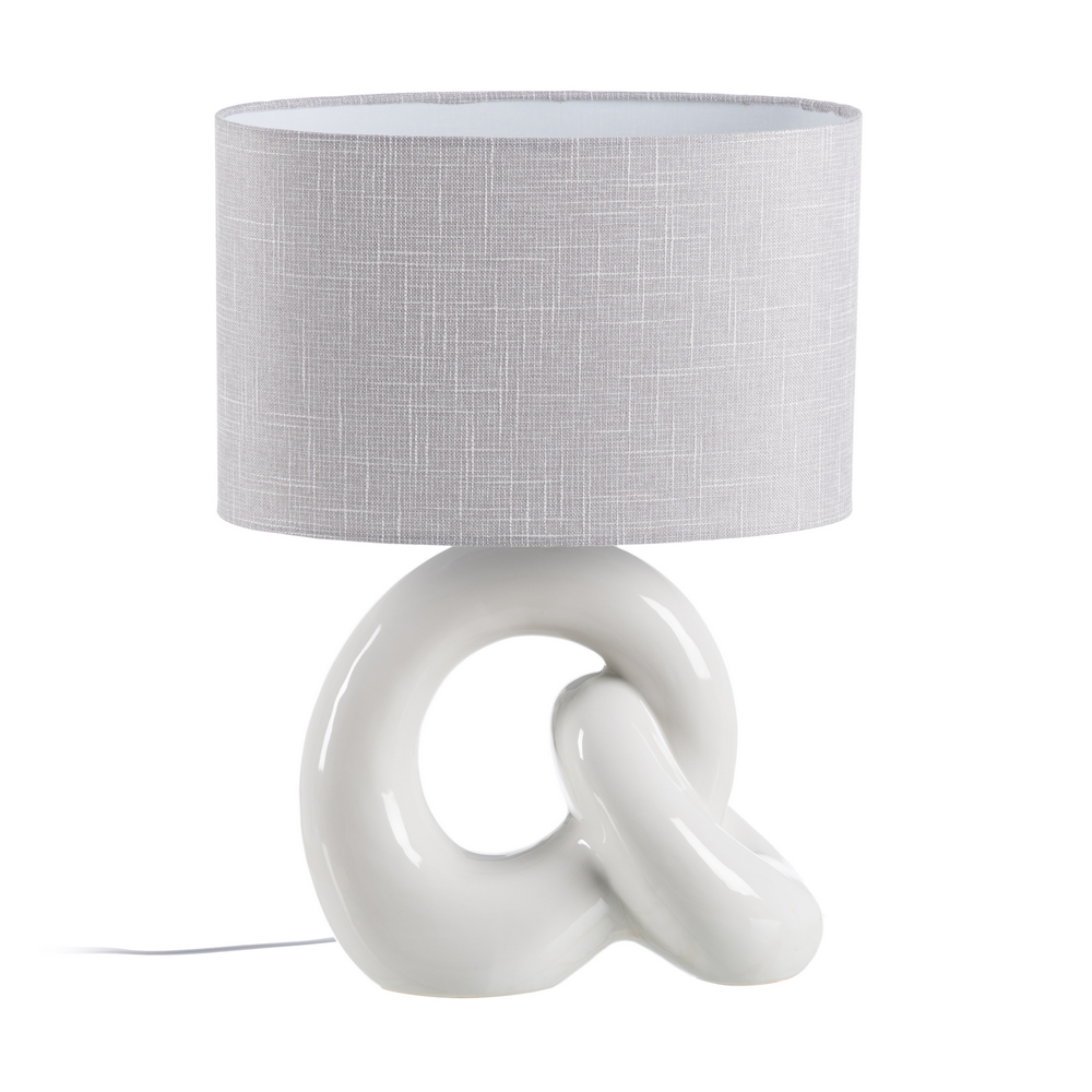 LÁMPARA MESA BEIGE CERÁMICA ILUMINACIÓN 40 X 20 X 55 CM