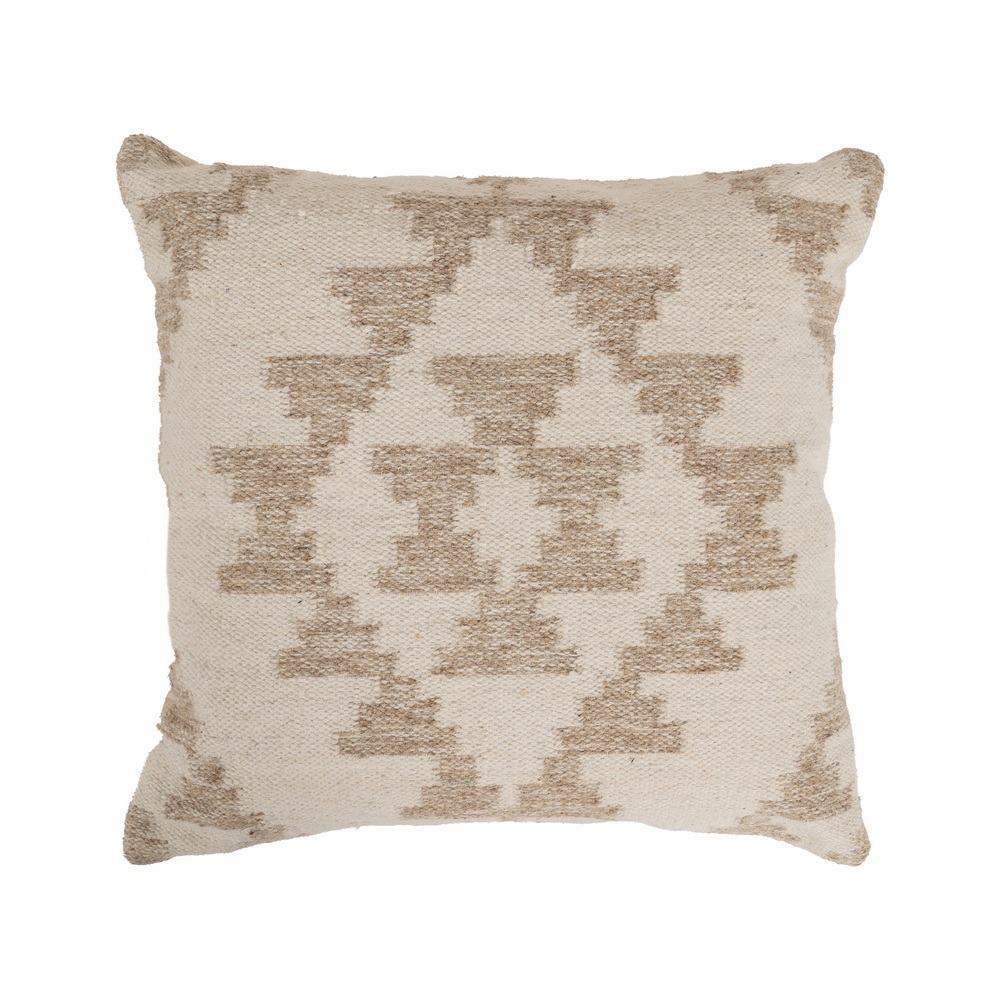 COJÍN BLANCO NATURAL LANA-ALGODÓN 45 X 45 CM