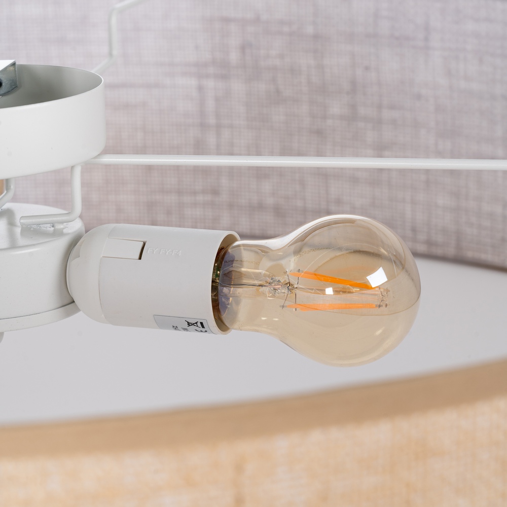 PLAFÓN NATURAL METAL / LINO 70 X 70 X 15 CM - Imagen 4