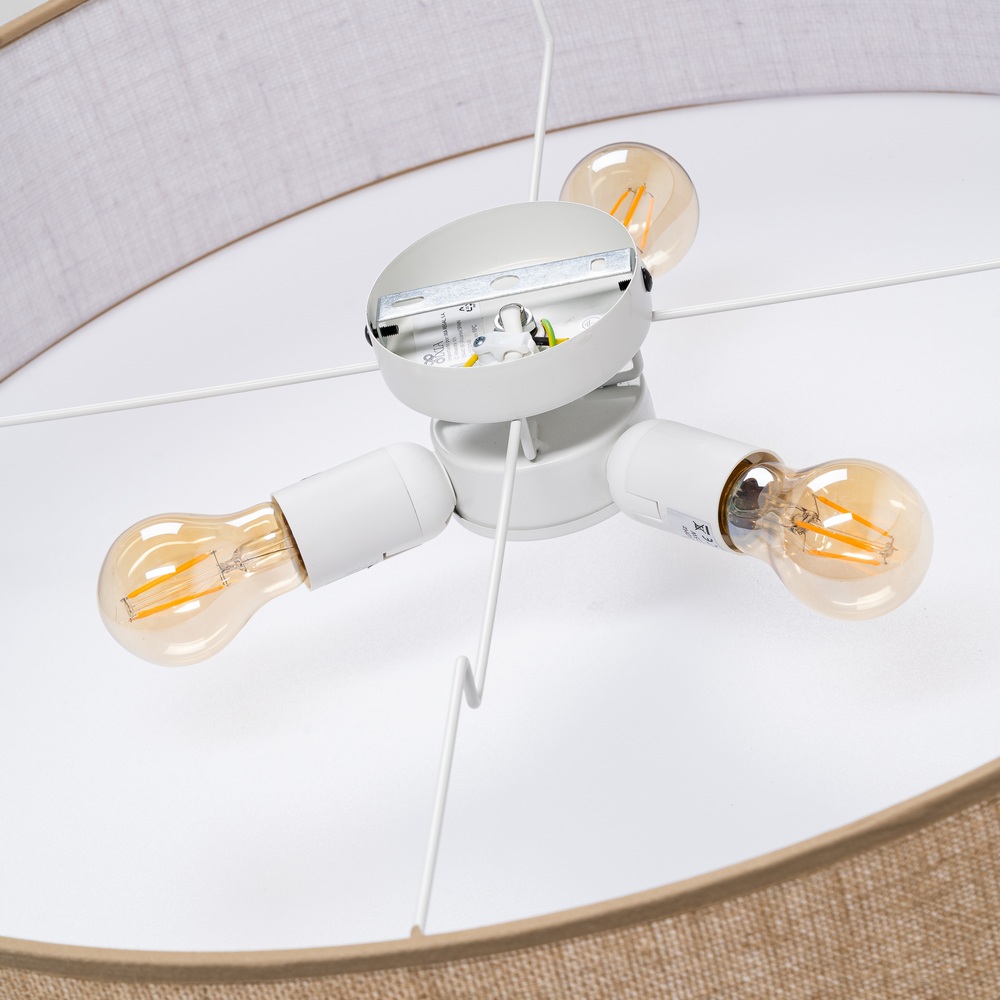 PLAFÓN NATURAL METAL / LINO 70 X 70 X 15 CM - Imagen 6