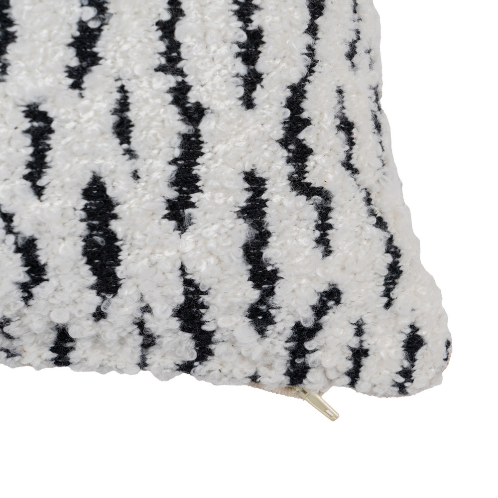 COJÍN BLANCO Y NEGRO ALGODÓN / POLIÉSTER 40 X 60 CM - Imagen 4