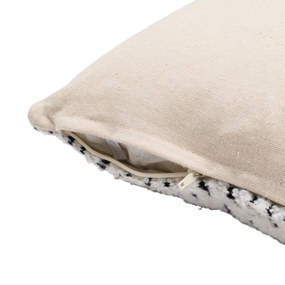 COJÍN BLANCO Y NEGRO ALGODÓN / POLIÉSTER 40 X 60 CM - Imagen 5