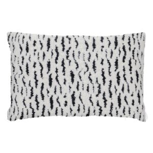 COJÍN BLANCO Y NEGRO ALGODÓN / POLIÉSTER 40 X 60 CM