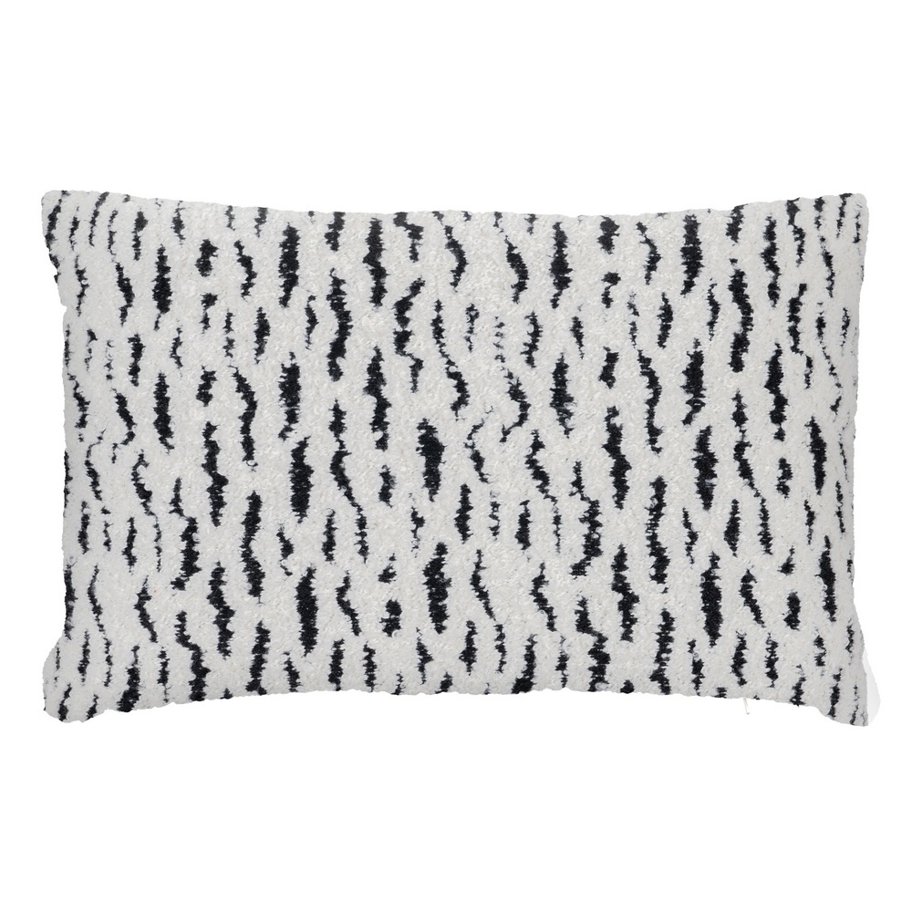 COJÍN BLANCO Y NEGRO ALGODÓN / POLIÉSTER 40 X 60 CM