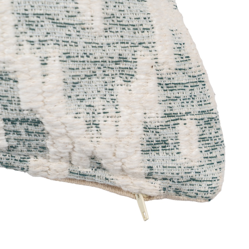 COJÍN BLANCO-VERDE ALGODÓN DECORACIÓN 45 X 45 CM - Imagen 4