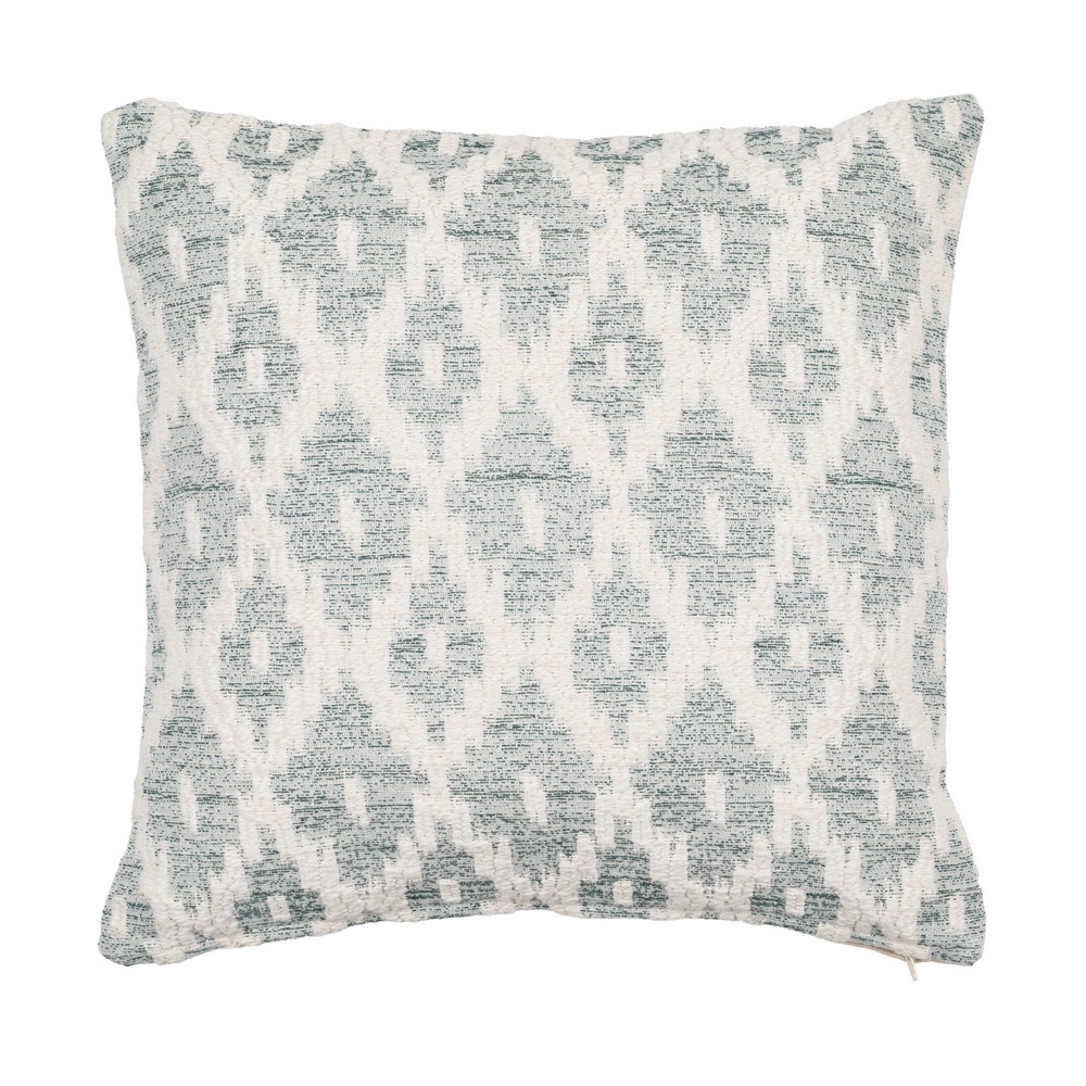 COJÍN BLANCO-VERDE ALGODÓN DECORACIÓN 45 X 45 CM