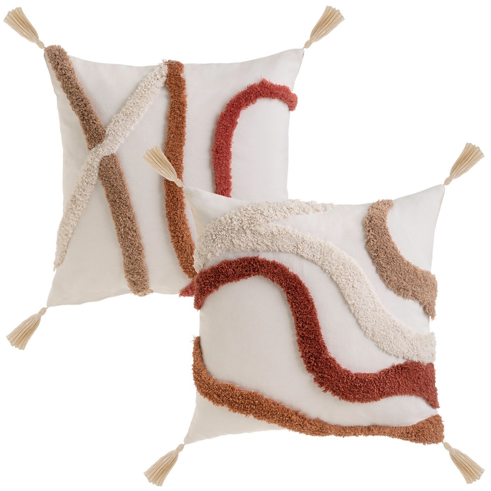 COJÍN 2/M POLIALGODÓN MARRÓN 45 X 45 CM