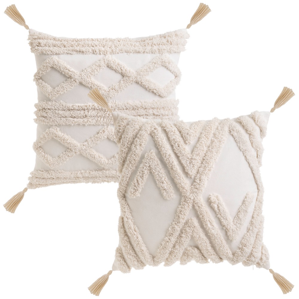 COJÍN 2/M POLIALGODÓN NATURAL 45 X 45 CM